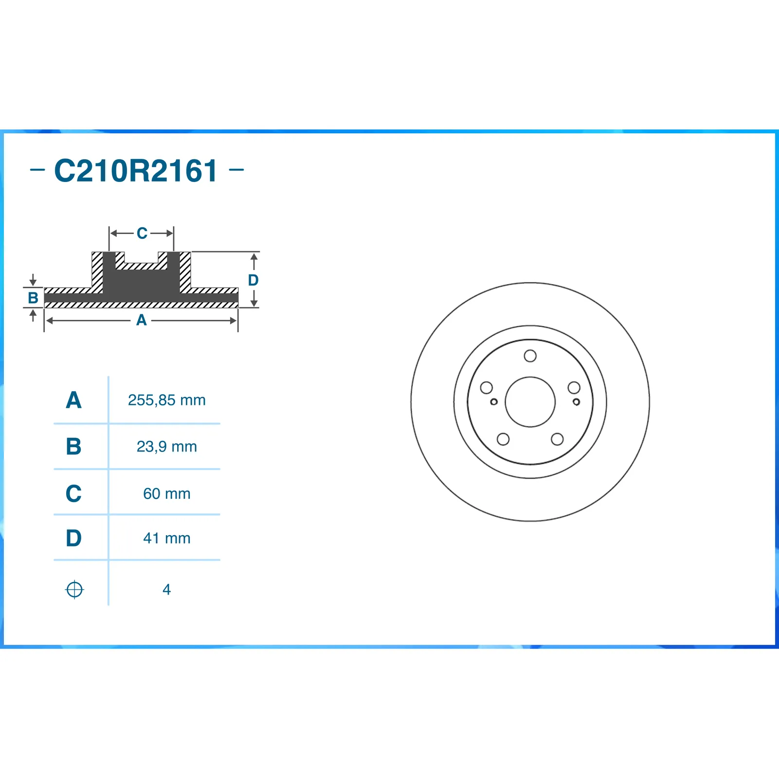 Диск тормозной передний CWORKS C210R2161