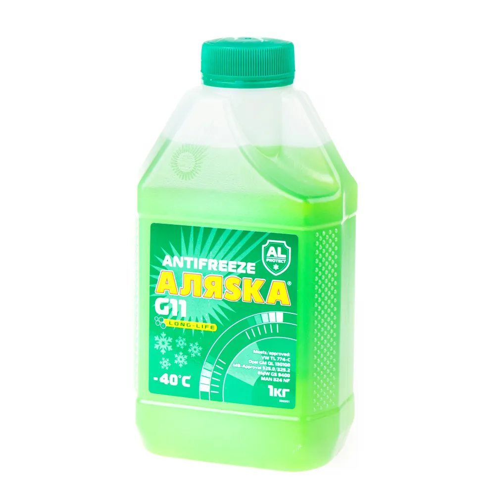 Антифриз Аляска Long Life G11 готовый -40C зеленый 1 кг 5085