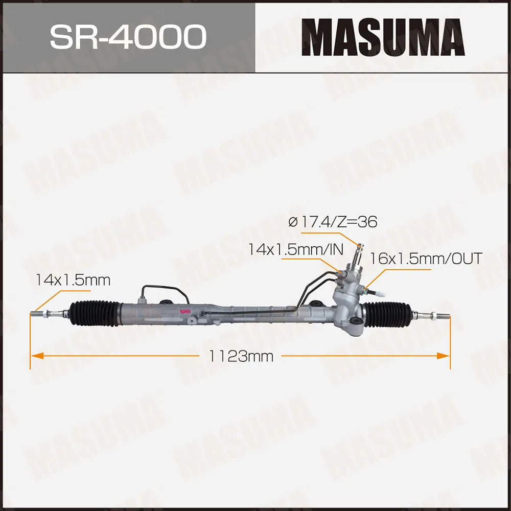 Рейка рулевая MAZDA 6(GG) (левый руль ГУР) MASUMA SR4000