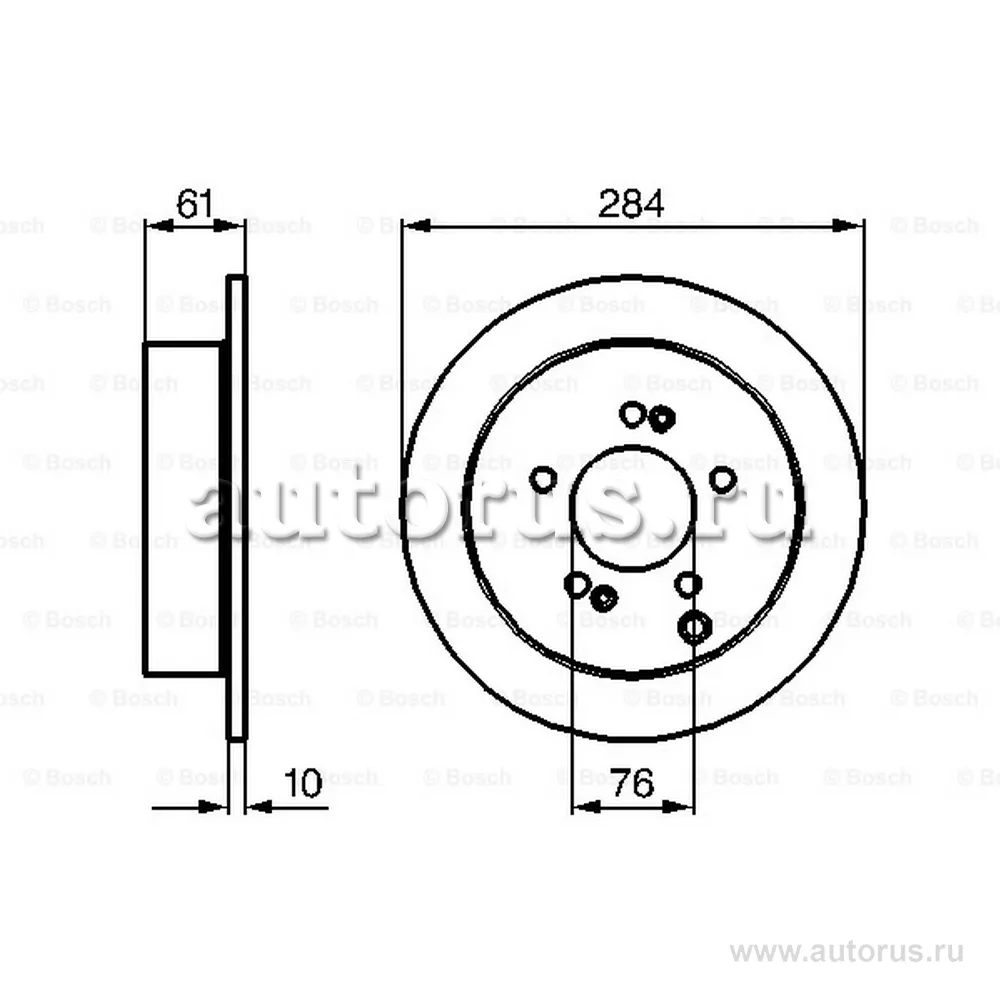 Диск тормозной задний BOSCH 0 986 479 126
