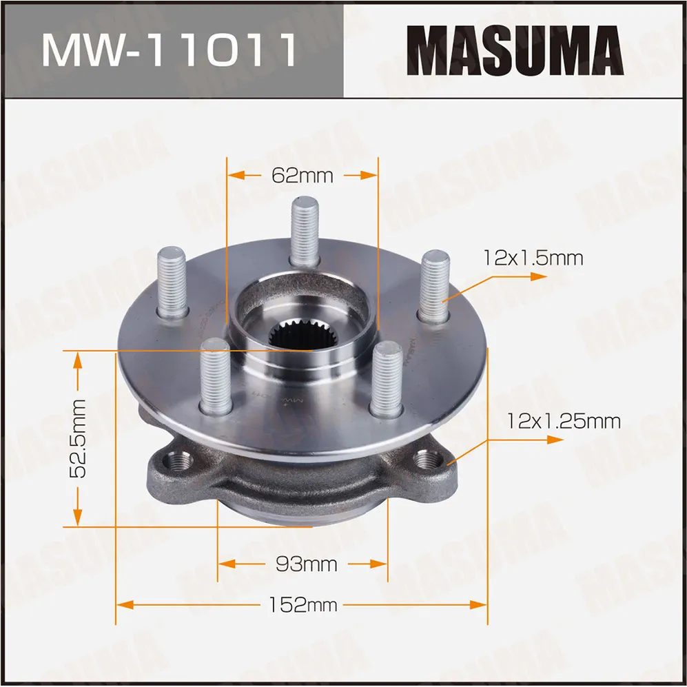 Ступица передняя с ABS Masuma MW-11011 MASUMA MW11011