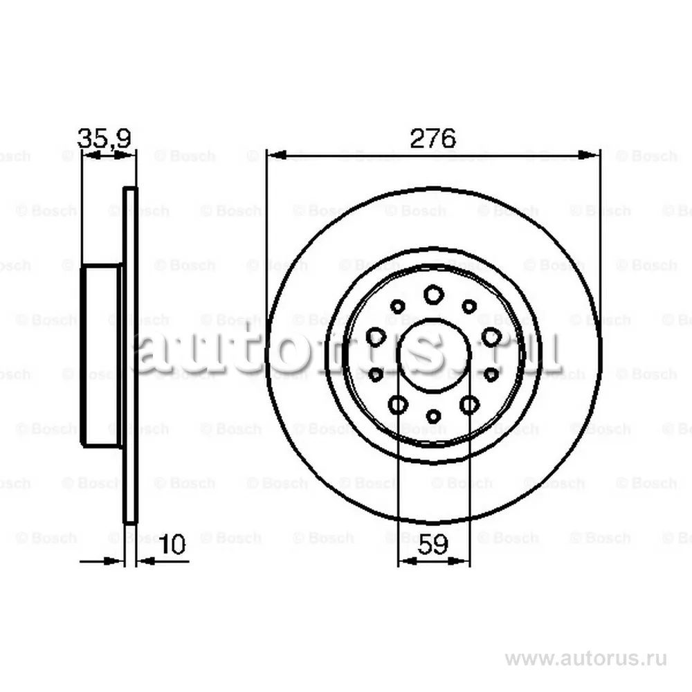 Диск тормозной ALFA ROMEO 147 01 -, 156 97-05, 156 SPORTWAGON 00-06, GT 03- BOSCH 0986479120