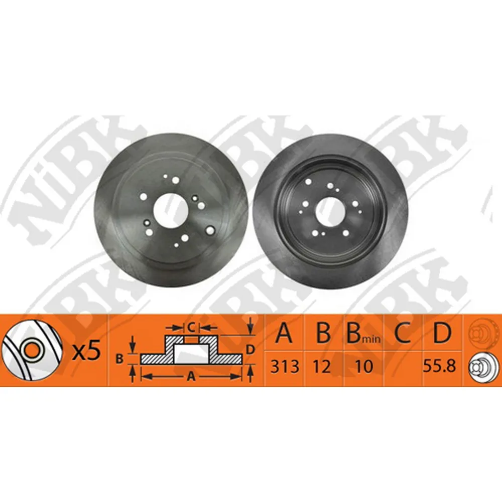 Диск тормозной задний HONDA MR-V / ACURA MDX NIBK RN1414