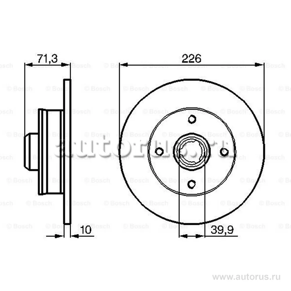 Диск тормозной задний BOSCH 0986478331