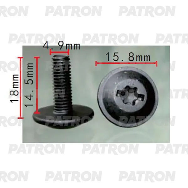 Винт металлический (комплект 10шт) VW Применяемость: Болт B=18.0, C=1 PATRON P37-2204S