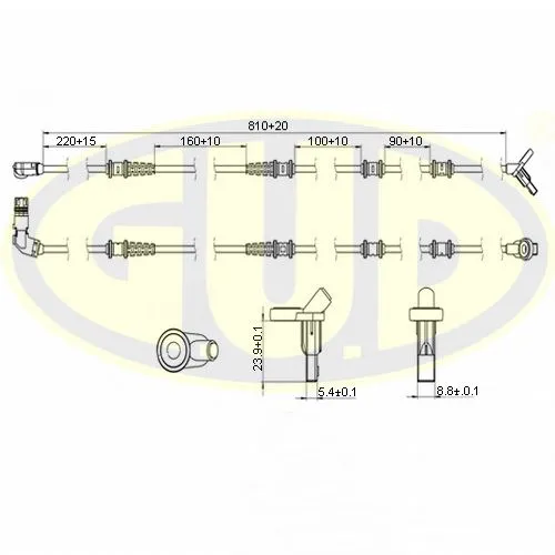 ДАТЧИК ABS ПЕРЕДН MERCEDES M-CLASS W164 ПРАВ G.U.D GABS01319