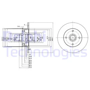 Диск тормозной задний SEAT TOLEDO/VW GOLF III/PASSAT B3/B4/VENTO DELPHI BG2389