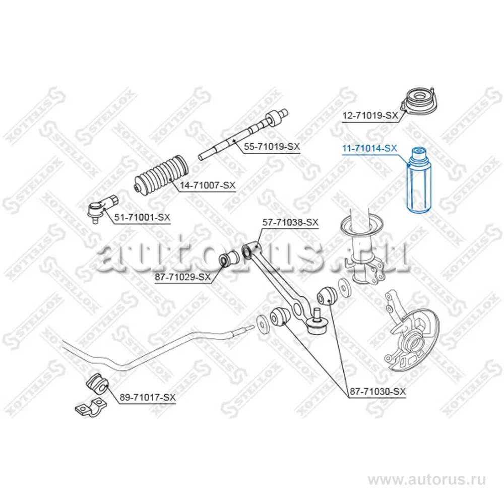 Отбойник-пыльник амортизатора переднего Mazda 121 DB 91-96/121 DA STELLOX 11-71014-SX