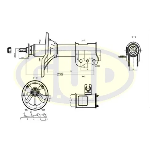 АМОРТИЗАТОР ПЕР L (стойка) MAZ 626 GE 1.8-2.5 91-97/MX-6 1.8-2.5 92-97 G.U.D GSA634045