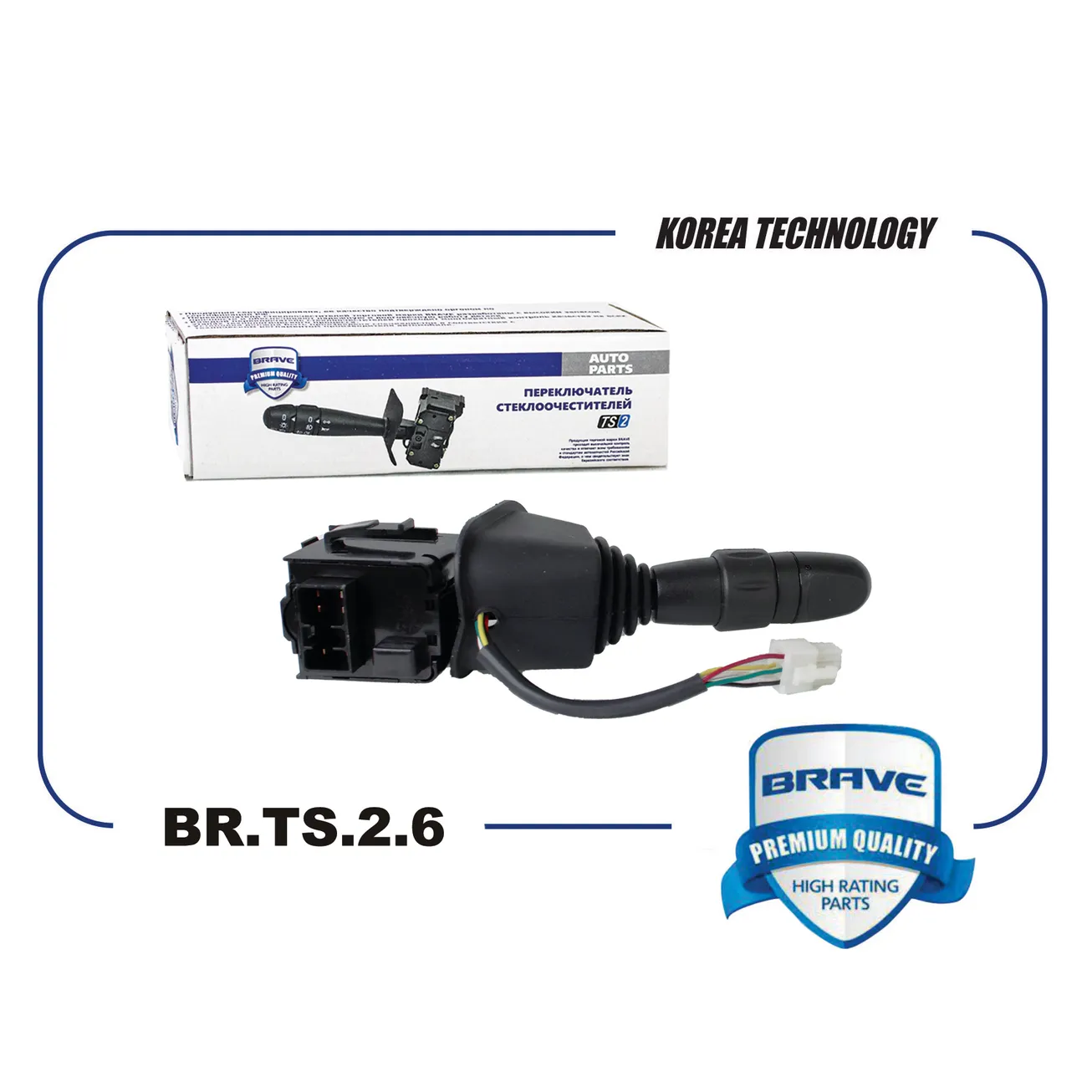 Переключатель подрулевой указателя поворота без ПТФ Chevrolet Lanos BRAVE BR.TS.2.6