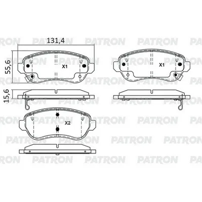 Колодки тормозные дисковые пер. GEELY Emgrand 7 (SS11) 6AT 23- PATRON PBP399