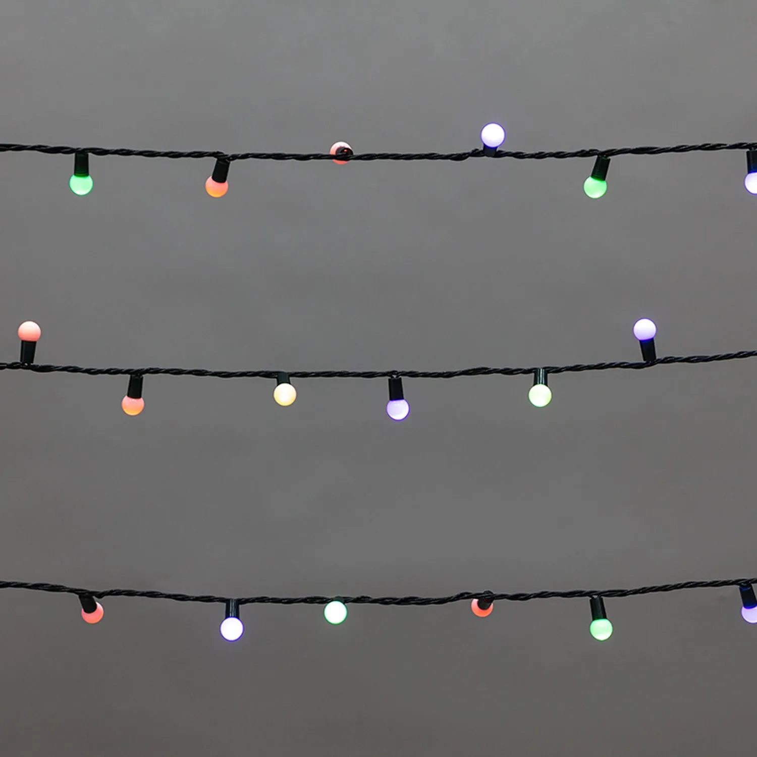 Гирлянда Мультишарики 20м, 200LED, диаметр 15мм, IP44, зеленый провод, свечение мульти (RG/RB), мигание, 230В NEON-NIGHT 303-609