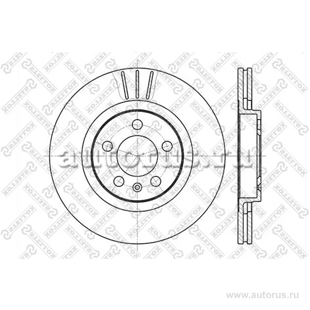 Диск тормозной передний AUDI A3, VW BORA/GOLF 1.8/1.9TDI 96> STELLOX 60204759V_SX